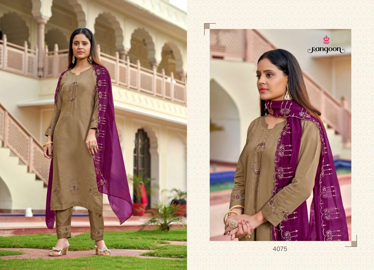 DAISY BY RANGOON 4071 TO 4076 SERIES BEAUTIFUL SUITS COLORFUL STYLISH FANCY CASUAL WEAR & ETHNIC WEAR VISCOSE EMBROIDERED DRESSES AT WHOLESALE PRICE