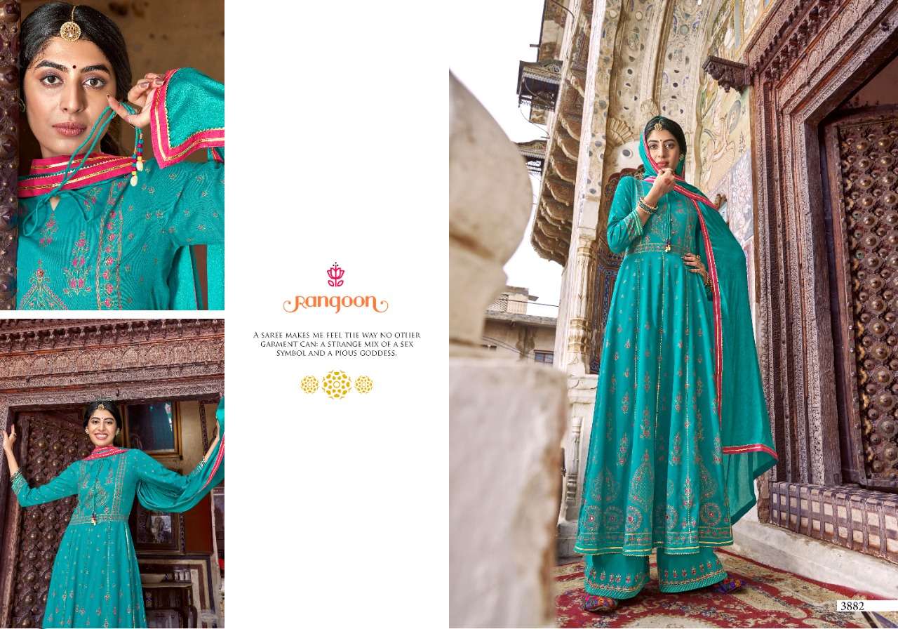 INSPIRE VOL-2 BY RANGOON 3881 TO 3884 SERIES BEAUTIFUL SUITS COLORFUL STYLISH FANCY CASUAL WEAR & ETHNIC WEAR HEAVY RAYON PRINT DRESSES AT WHOLESALE PRICE