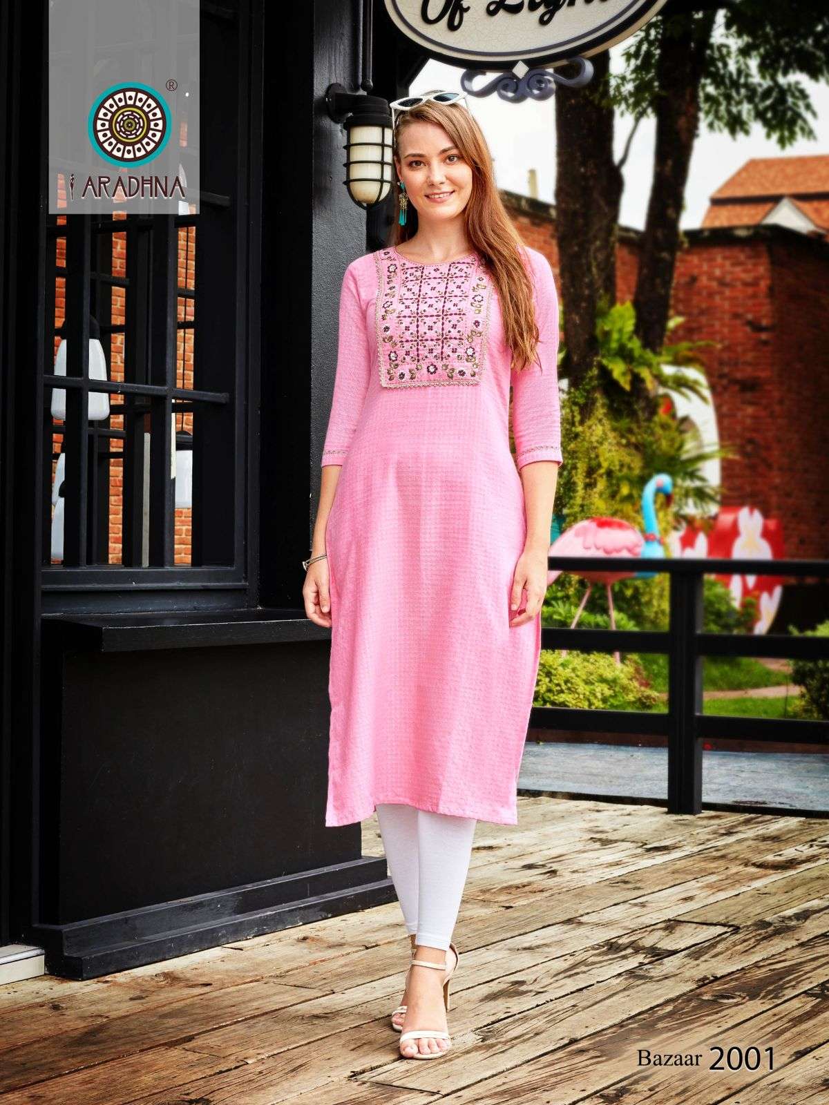 FASHION BAZAAR VOL-2 BY ARADHNA FASHION 2001 TO 2004 SERIES BEAUTIFUL STYLISH FANCY COLORFUL CASUAL WEAR & ETHNIC WEAR COTTON EMBROIDERED KURTIS AT WHOLESALE PRICE