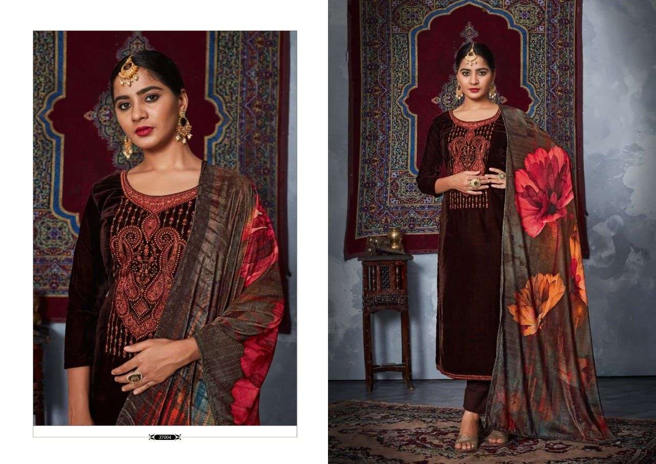 KAINAAT BY RK GOLD 37001 TO 37006 SERIES BEAUTIFUL SUITS COLORFUL STYLISH FANCY CASUAL WEAR & ETHNIC WEAR PURE VELVET EMBROIDERED DRESSES AT WHOLESALE PRICE