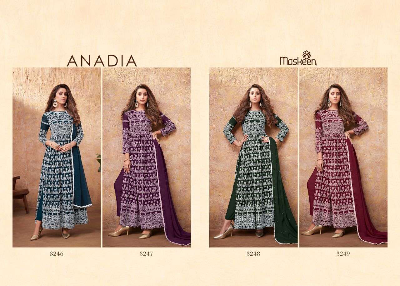 ANADIA BY MAISHA 3246 TO 3249 SERIES BEAUTIFUL SUITS COLORFUL STYLISH FANCY CASUAL WEAR & ETHNIC WEAR PURE GEORGETTE DRESSES AT WHOLESALE PRICE