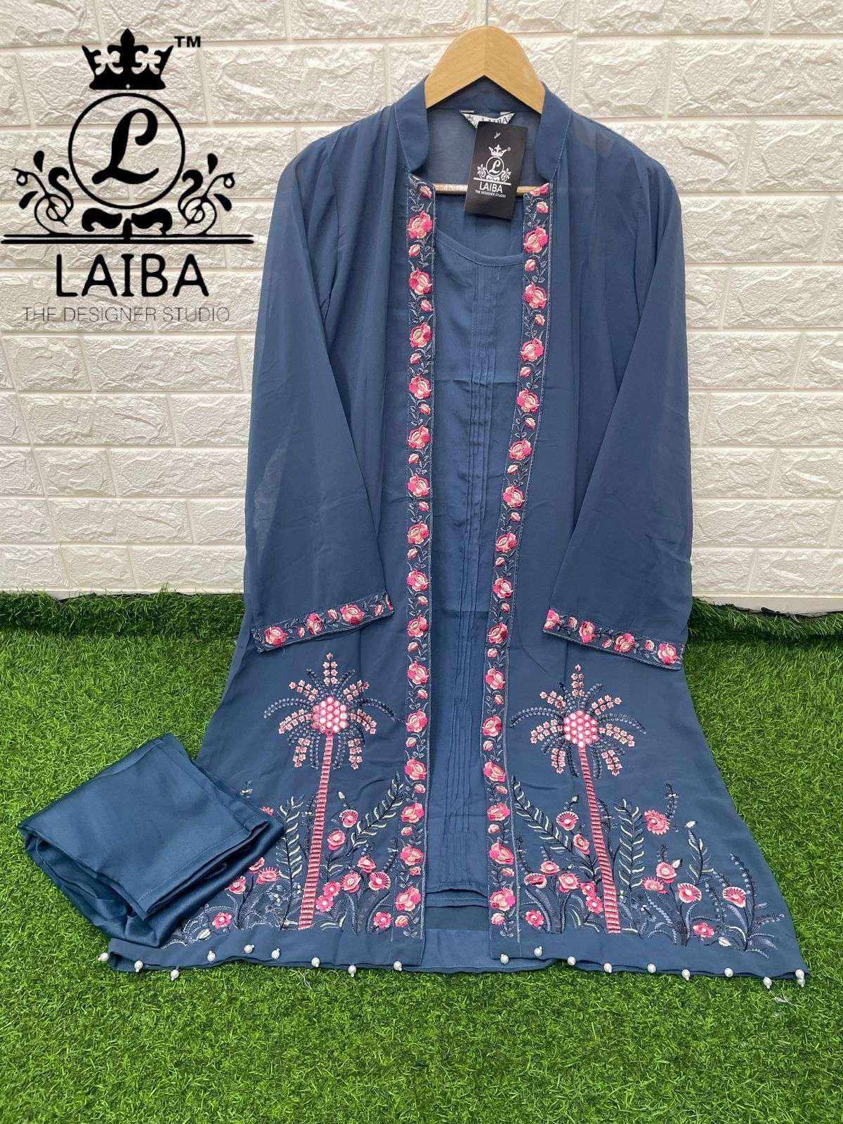 AM VOL-141 BY LAIBA 141-A TO 141-D SERIES DESIGNER STYLISH FANCY COLORFUL BEAUTIFUL PARTY WEAR & ETHNIC WEAR COLLECTION PURE GEORGETTE KURTIS WITH BOTTOM AT WHOLESALE PRICE