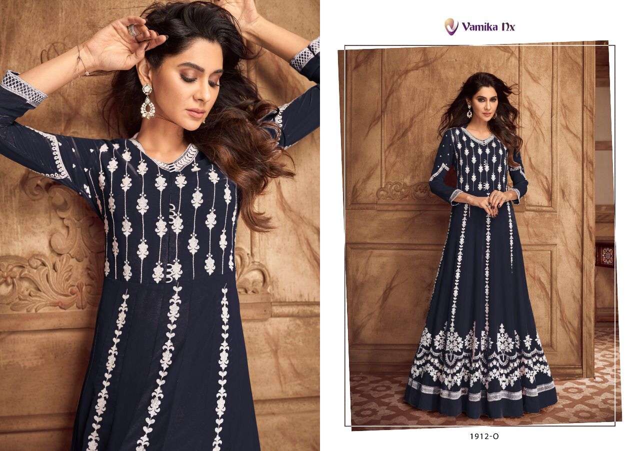 SIYA VOL-2 DARK COLOR BY VAMIKA 1912-K TO 1912-O SERIES BEAUTIFUL STYLISH FANCY COLORFUL CASUAL WEAR & ETHNIC WEAR PURE GEORGETTE GOWNS AT WHOLESALE PRICE
