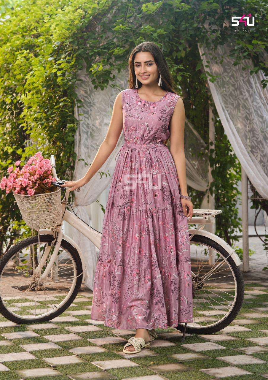 WEEKEND PASSIONS BY S4U FASHION 01 TO 06 SERIES BEAUTIFUL STYLISH FANCY COLORFUL CASUAL WEAR & ETHNIC WEAR RAYON GOWNS AT WHOLESALE PRICE