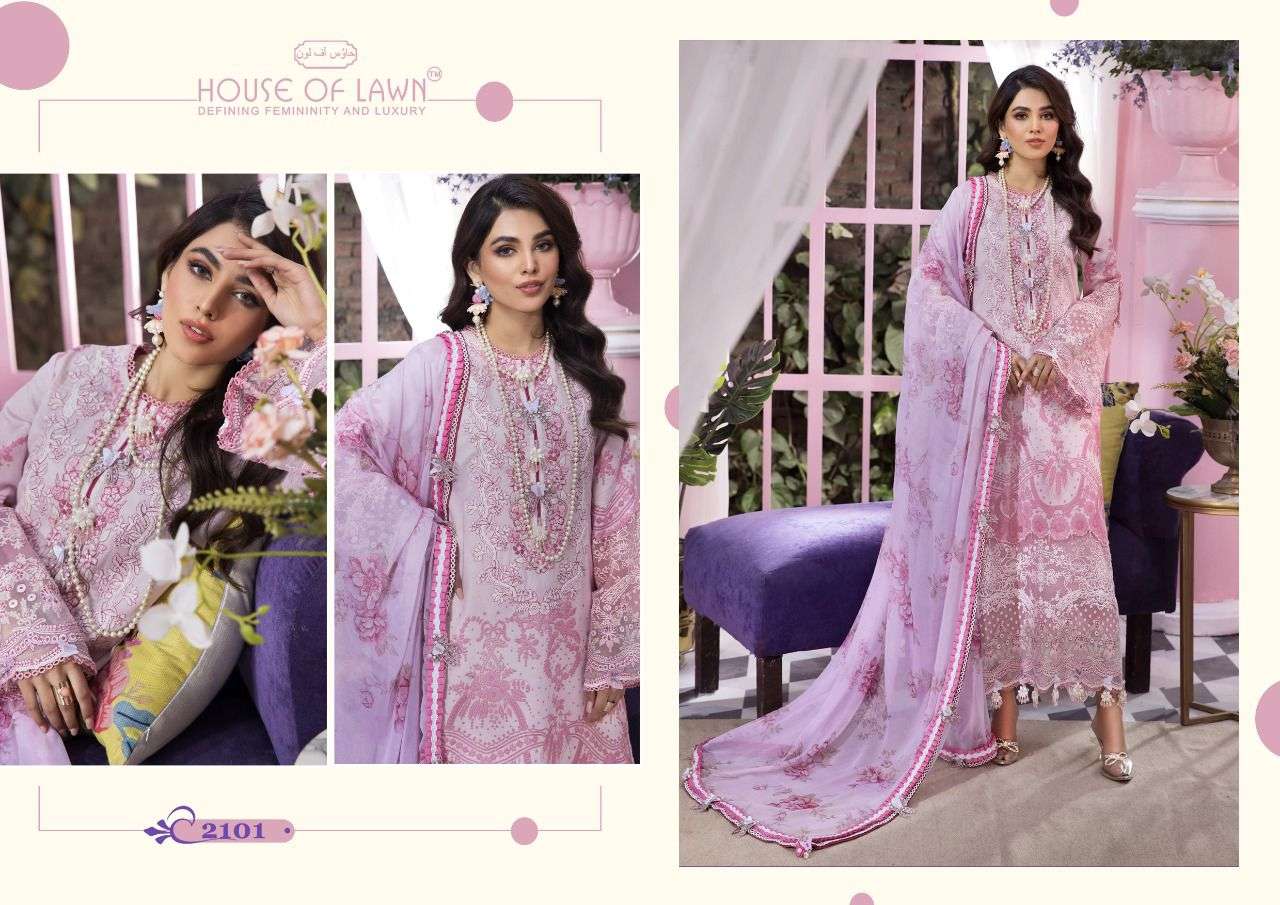 VIVA ANAYA BY HOUSE OF LAWN 2101 TO 2106 SERIES PAKISTANI SUITS BEAUTIFUL FANCY COLORFUL STYLISH PARTY WEAR & OCCASIONAL WEAR PURE LAWN PRINT DRESSES AT WHOLESALE PRICE