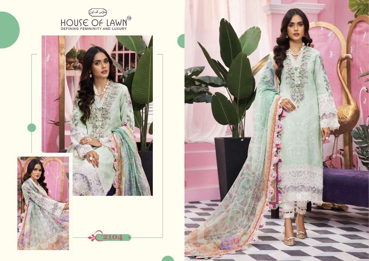 VIVA ANAYA BY HOUSE OF LAWN 2101 TO 2106 SERIES PAKISTANI SUITS BEAUTIFUL FANCY COLORFUL STYLISH PARTY WEAR & OCCASIONAL WEAR PURE LAWN PRINT DRESSES AT WHOLESALE PRICE