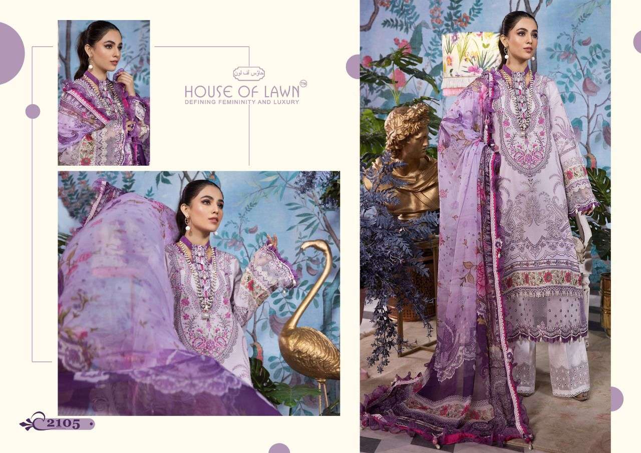 VIVA ANAYA BY HOUSE OF LAWN 2101 TO 2106 SERIES PAKISTANI SUITS BEAUTIFUL FANCY COLORFUL STYLISH PARTY WEAR & OCCASIONAL WEAR PURE LAWN PRINT DRESSES AT WHOLESALE PRICE