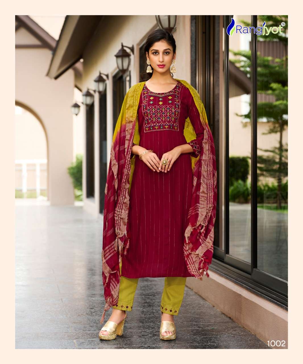 Anusha By Rangjyot Fashion 1001 To 1006 Series Suits Beautiful Fancy Colorful Stylish Party Wear & Occasional Wear Rayon Dresses At Wholesale Price
