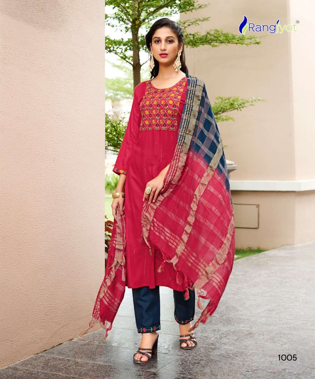 Anusha By Rangjyot Fashion 1001 To 1006 Series Suits Beautiful Fancy Colorful Stylish Party Wear & Occasional Wear Rayon Dresses At Wholesale Price