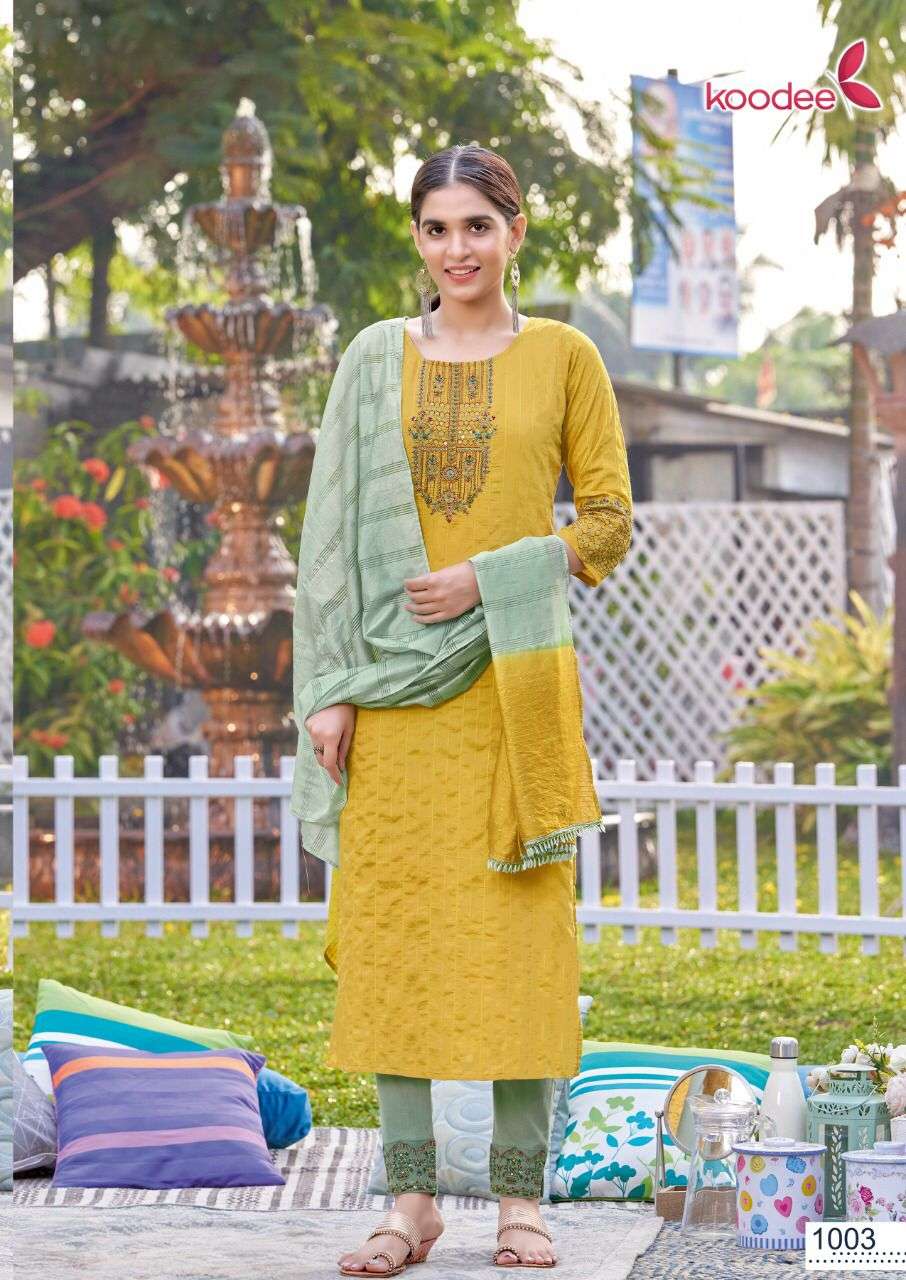 Riya Vol-3 By Koodee 1001 To 1006 Series Suits Beautiful Fancy Colorful Stylish Party Wear & Occasional Wear Viscose Dresses At Wholesale Price