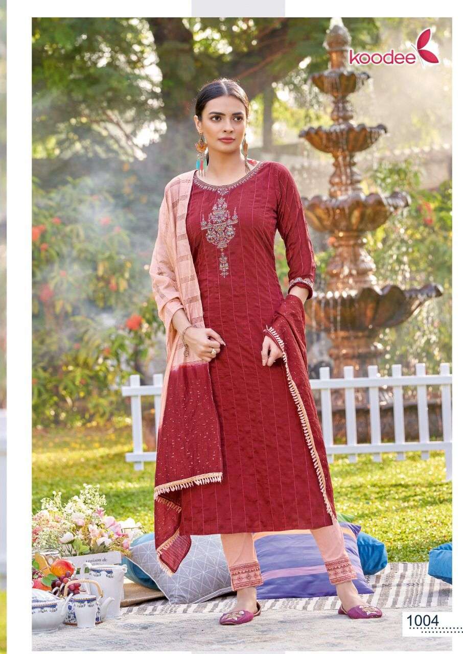 Riya Vol-3 By Koodee 1001 To 1006 Series Suits Beautiful Fancy Colorful Stylish Party Wear & Occasional Wear Viscose Dresses At Wholesale Price