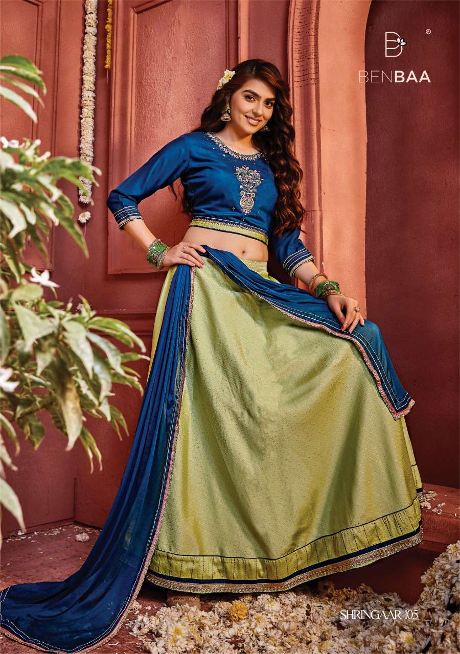 Shringaar By Benbaa 101 To 106 Series Bridal Wear Navratri Collection Beautiful Stylish Colorful Fancy Party Wear & Occasional Wear Fancy Lehengas At Wholesale Price