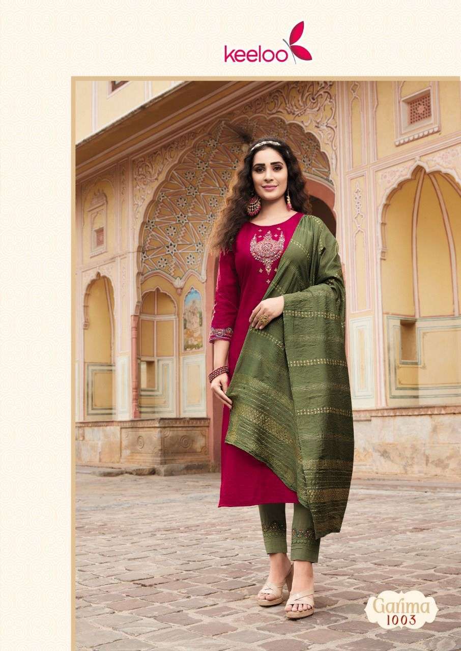 GARIMA BY KEELOO 1001 TO 1006 SERIES SUITS BEAUTIFUL FANCY COLORFUL STYLISH PARTY WEAR & OCCASIONAL WEAR VISCOSE DRESSES AT WHOLESALE PRICE
