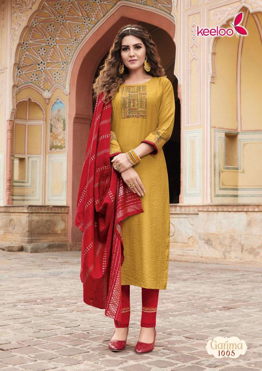 GARIMA BY KEELOO 1001 TO 1006 SERIES SUITS BEAUTIFUL FANCY COLORFUL STYLISH PARTY WEAR & OCCASIONAL WEAR VISCOSE DRESSES AT WHOLESALE PRICE