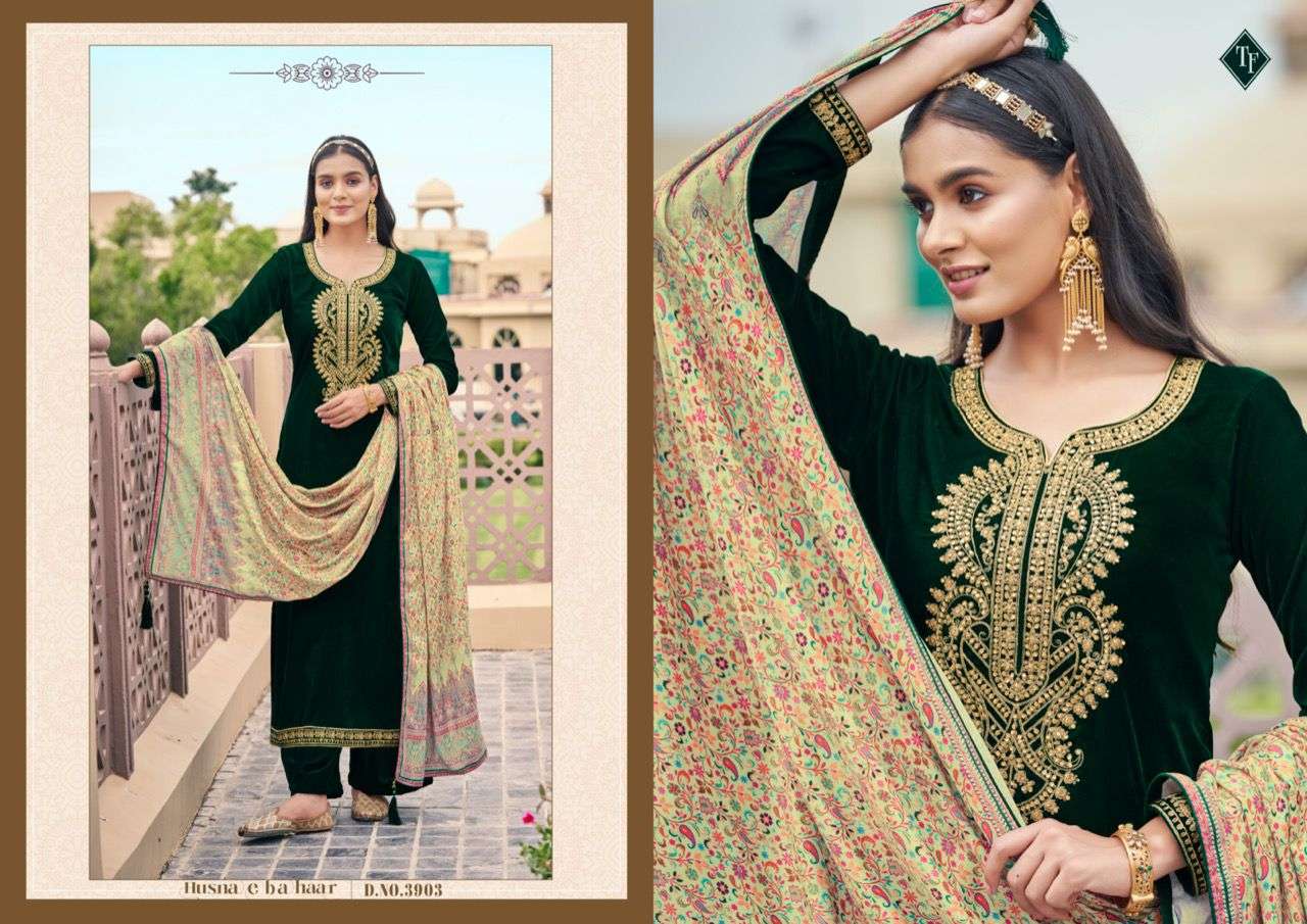 RAZIYA BY TANISHK FASHION 3901 TO 3906 SERIES SUITS BEAUTIFUL FANCY COLORFUL STYLISH PARTY WEAR & OCCASIONAL WEAR VELVET EMBROIDERY DRESSES AT WHOLESALE PRICE