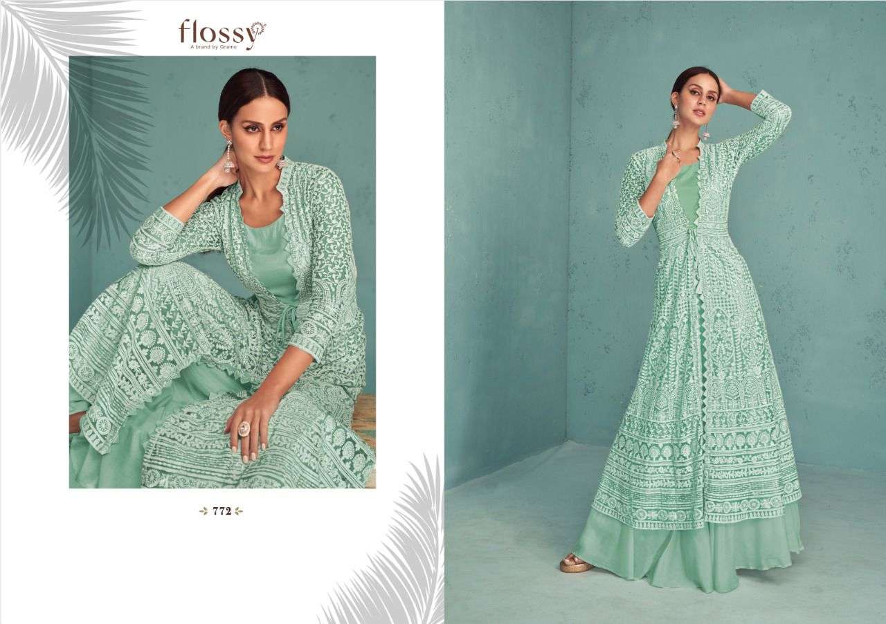 Naksh Vol-3 By Flossy 771 To 774 Series Beautiful Stylish Fancy Colorful Casual Wear & Ethnic Wear Georgette Embroidered Tops At Wholesale Price