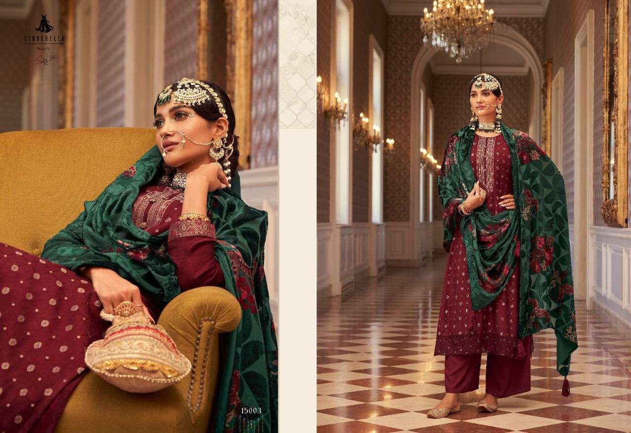 GULBANO BY CINDERELLA 15001 TO 15008 SERIES BEAUTIFUL SUITS COLORFUL STYLISH FANCY CASUAL WEAR & ETHNIC WEAR PURE VISCOSE PASHMINA DRESSES AT WHOLESALE PRICE
