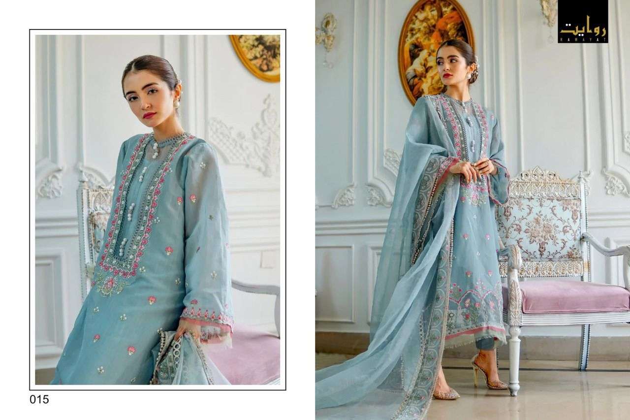 DAMASK X ROUCHE VOL-3 BY RAWAYAT 14 TO 17 SERIES BEAUTIFUL PAKISTANI SUITS COLORFUL STYLISH FANCY CASUAL WEAR & ETHNIC WEAR FAUX GEORGETTE DRESSES AT WHOLESALE PRICE