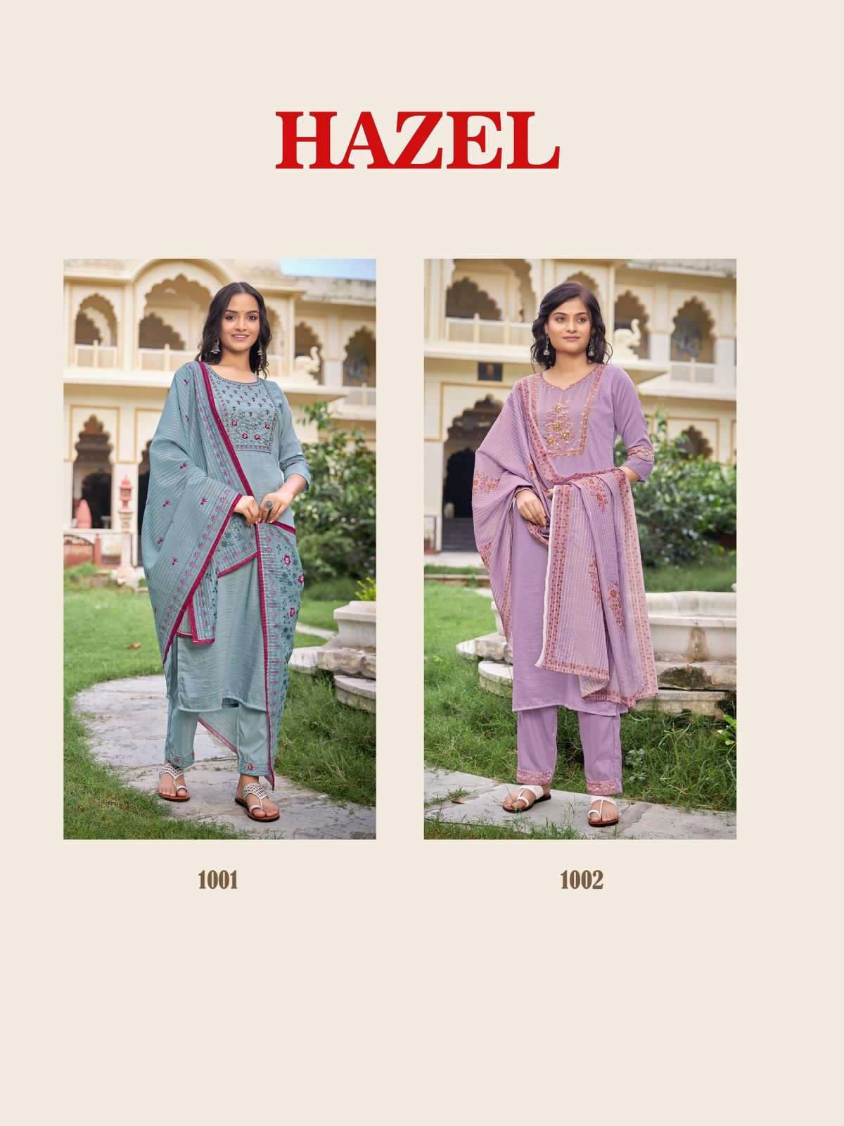 HAZEL BY MAA CREATION 1001 TO 1004 SERIES DESIGNER SUITS COLLECTION BEAUTIFUL STYLISH COLORFUL FANCY PARTY WEAR & OCCASIONAL WEAR CHINNON SILK DRESSES AT WHOLESALE PRICE