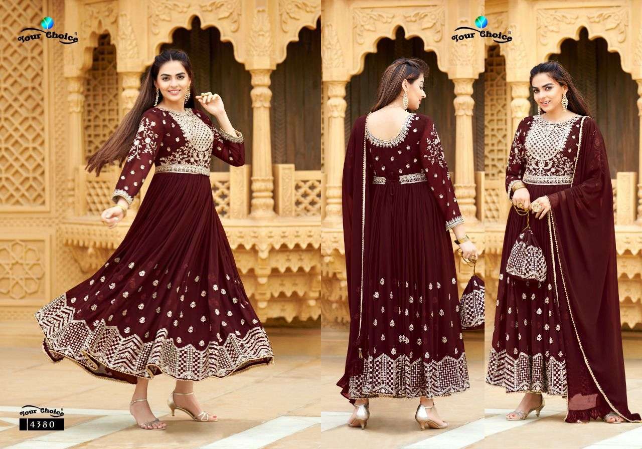 Bonaza By Your Choice 4377 To 4381 Series Beautiful Anarkali Suits Colorful Stylish Fancy Casual Wear & Ethnic Wear Georgette Dresses At Wholesale Price