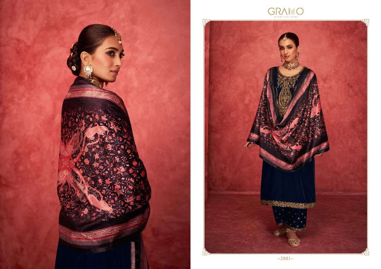 VELVET VOL-4 BY GRAMO 2001 TO 2004 SERIES BEAUTIFUL SUITS STYLISH COLORFUL FANCY CASUAL WEAR & ETHNIC WEAR VELVET EMBROIDERED DRESSES AT WHOLESALE PRICE