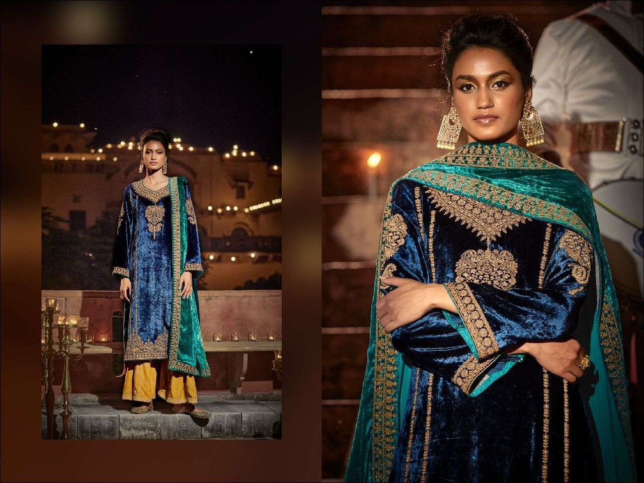 JASHN E RIWAZ BY AIQA 1001 TO 1006 SERIES BEAUTIFUL SUITS COLORFUL STYLISH FANCY CASUAL WEAR & ETHNIC WEAR PURE VELVET DRESSES AT WHOLESALE PRICE