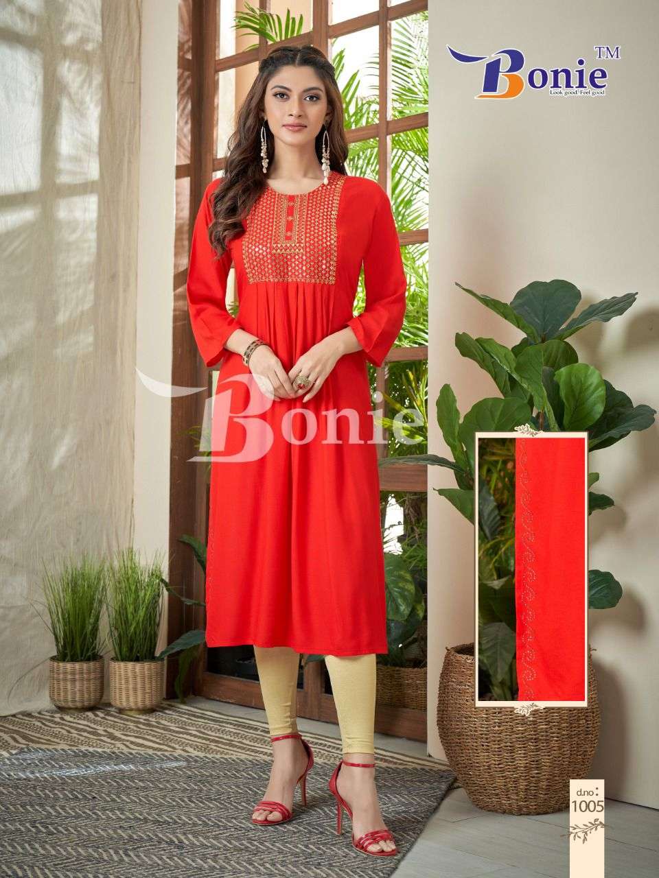 ZEAL BY BONIE 1001 TO 1006 SERIES BEAUTIFUL STYLISH FANCY COLORFUL CASUAL WEAR & ETHNIC WEAR RAYON KURTIS AT WHOLESALE PRICE