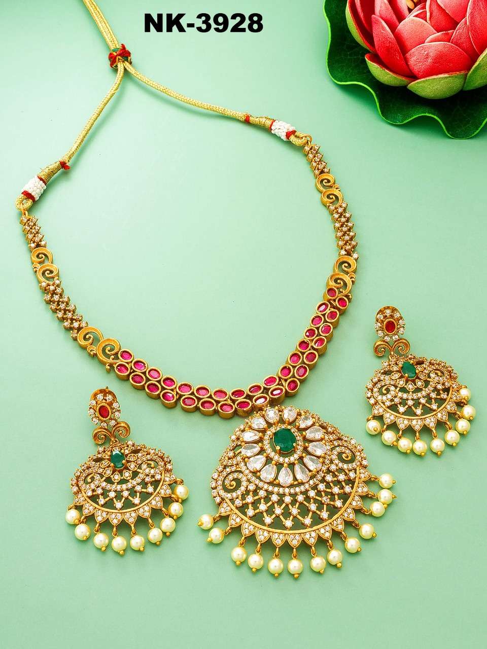 NK-3927 SERIES BY FASHID WHOLESALE 3927 TO 3931 SERIES TRADITIONAL IMITATION JEWELLERY FOR INDIAN ATTIRE AT EXCLUSIVE RANGE.