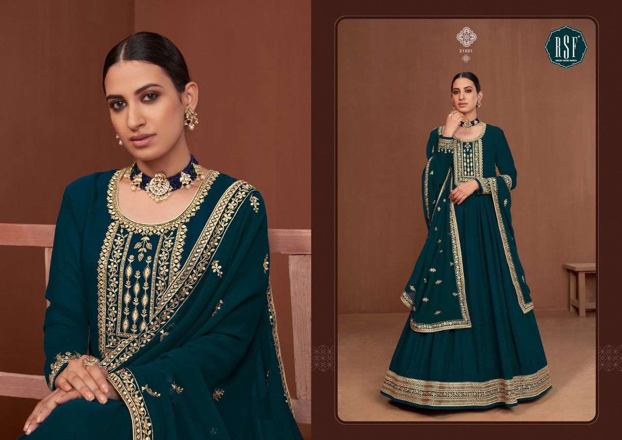 MORNI BY RIDDHI SIDDHI FASHION 21801 TO 21804 SERIES BEAUTIFUL ANARKALI SUITS COLORFUL STYLISH FANCY CASUAL WEAR & ETHNIC WEAR PURE GEORGETTE DRESSES AT WHOLESALE PRICE