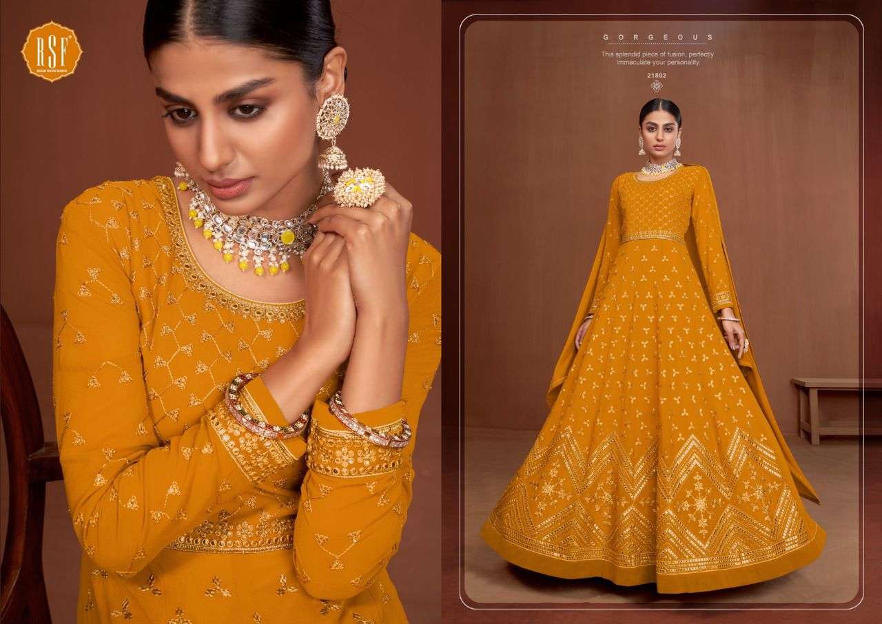 MORNI BY RIDDHI SIDDHI FASHION 21801 TO 21804 SERIES BEAUTIFUL ANARKALI SUITS COLORFUL STYLISH FANCY CASUAL WEAR & ETHNIC WEAR PURE GEORGETTE DRESSES AT WHOLESALE PRICE