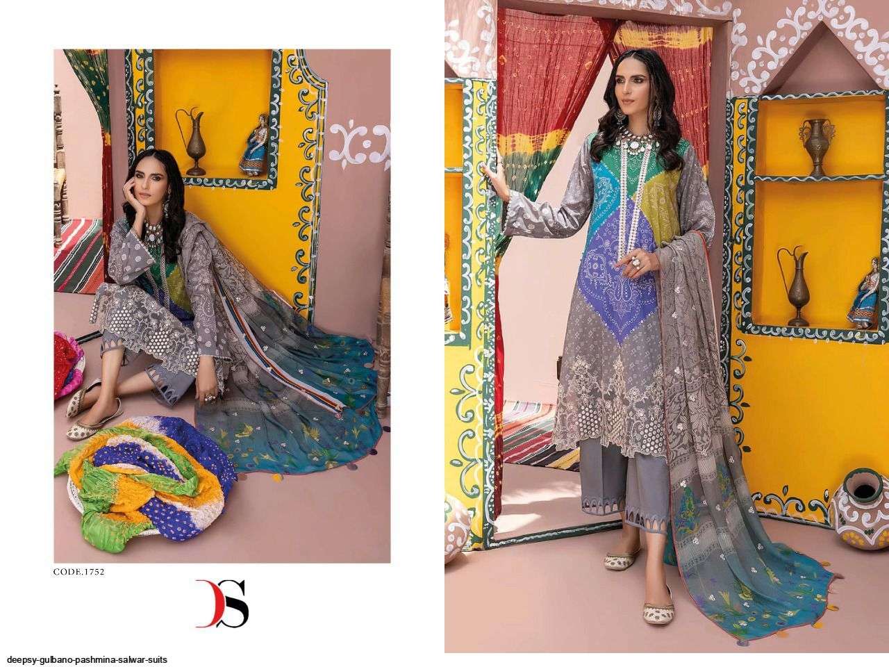 Gulbano Pashmina By Deepsy Suits 1751 To 1757 Series Beautiful Pakistani Suits Colorful Stylish Fancy Casual Wear & Ethnic Wear Pashmina Embroidered Dresses At Wholesale Price