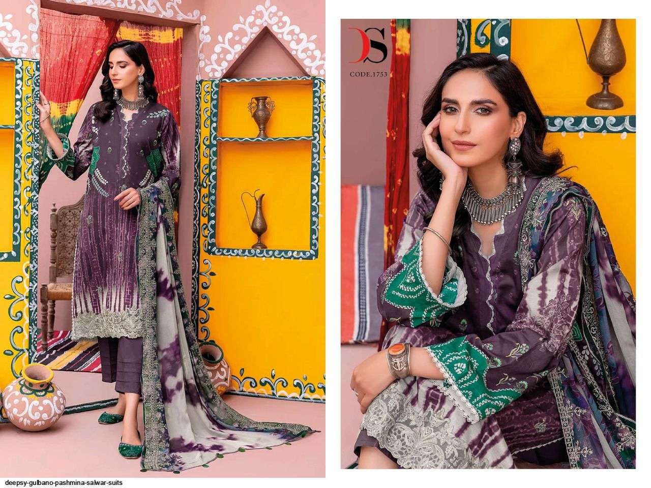 Gulbano Pashmina By Deepsy Suits 1751 To 1757 Series Beautiful Pakistani Suits Colorful Stylish Fancy Casual Wear & Ethnic Wear Pashmina Embroidered Dresses At Wholesale Price