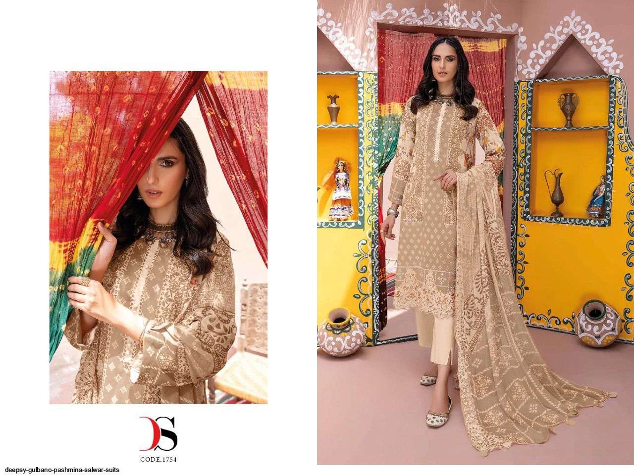 Gulbano Pashmina By Deepsy Suits 1751 To 1757 Series Beautiful Pakistani Suits Colorful Stylish Fancy Casual Wear & Ethnic Wear Pashmina Embroidered Dresses At Wholesale Price
