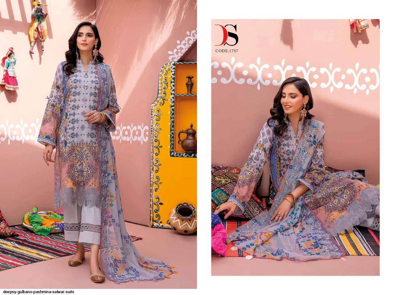 Gulbano Pashmina By Deepsy Suits 1751 To 1757 Series Beautiful Pakistani Suits Colorful Stylish Fancy Casual Wear & Ethnic Wear Pashmina Embroidered Dresses At Wholesale Price