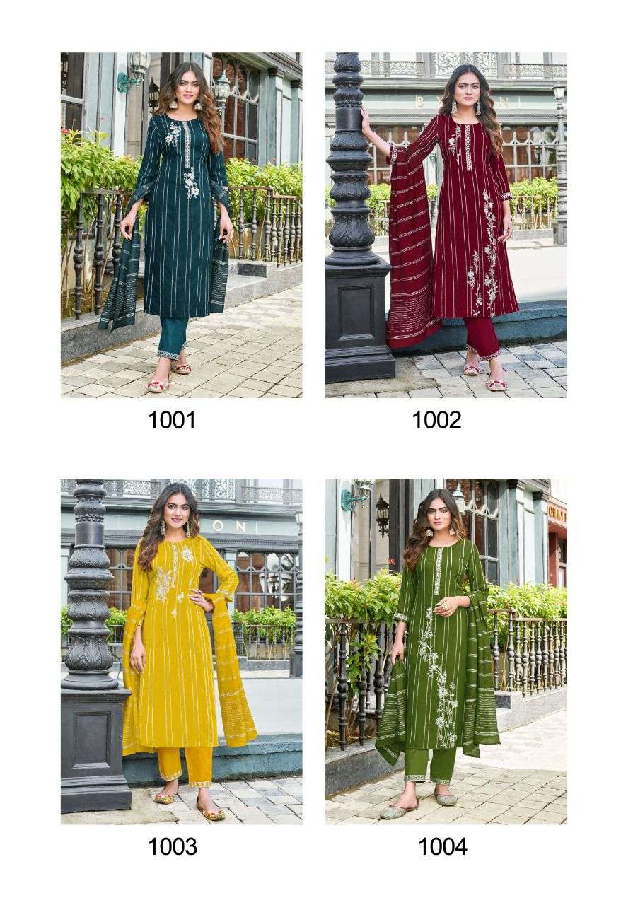 RADICAL BY PINK MIRROR 1001 TO 1004 SERIES DESIGNER SUITS BEAUTIFUL FANCY COLORFUL STYLISH PARTY WEAR & OCCASIONAL WEAR VISCOSE EMBROIDERED DRESSES AT WHOLESALE PRICE