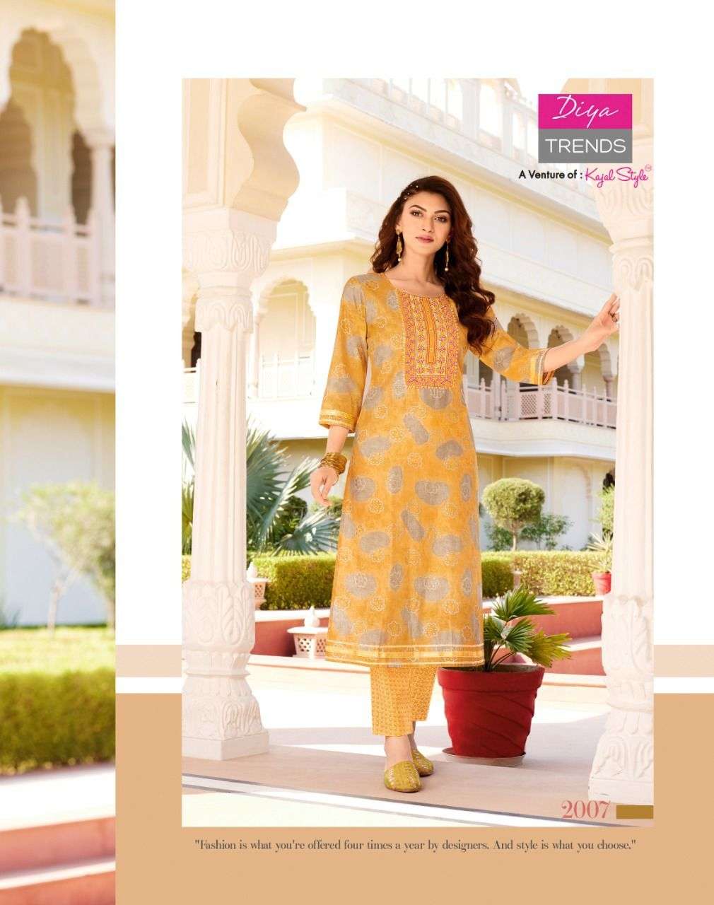 GOLDY VOL-2 BY DIYA TRENDS 2001 TO 2010 SERIES BEAUTIFUL STYLISH FANCY COLORFUL CASUAL WEAR & ETHNIC WEAR CHANDERI PRINT KURTIS WITH BOTTOM AT WHOLESALE PRICE