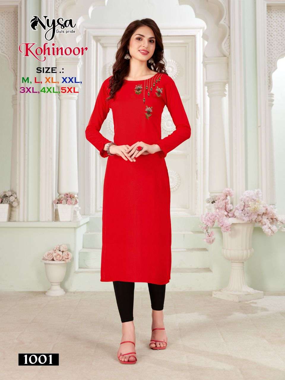 KOHINOOR BY NYSA 1001 TO 1008 SERIES BEAUTIFUL STYLISH FANCY COLORFUL CASUAL WEAR & ETHNIC WEAR RAYON KURTIS AT WHOLESALE PRICE