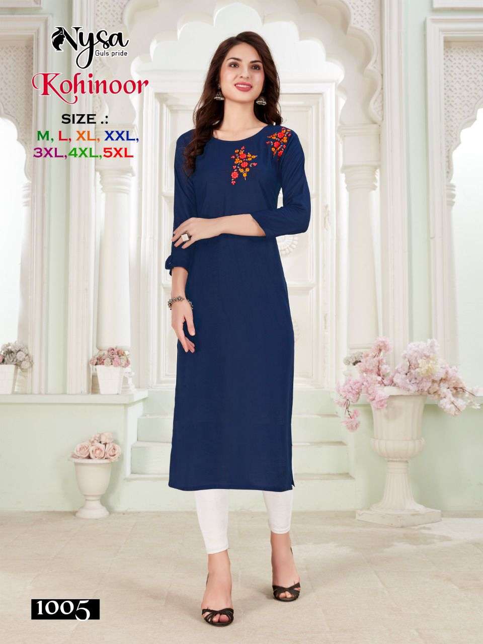 KOHINOOR BY NYSA 1001 TO 1008 SERIES BEAUTIFUL STYLISH FANCY COLORFUL CASUAL WEAR & ETHNIC WEAR RAYON KURTIS AT WHOLESALE PRICE