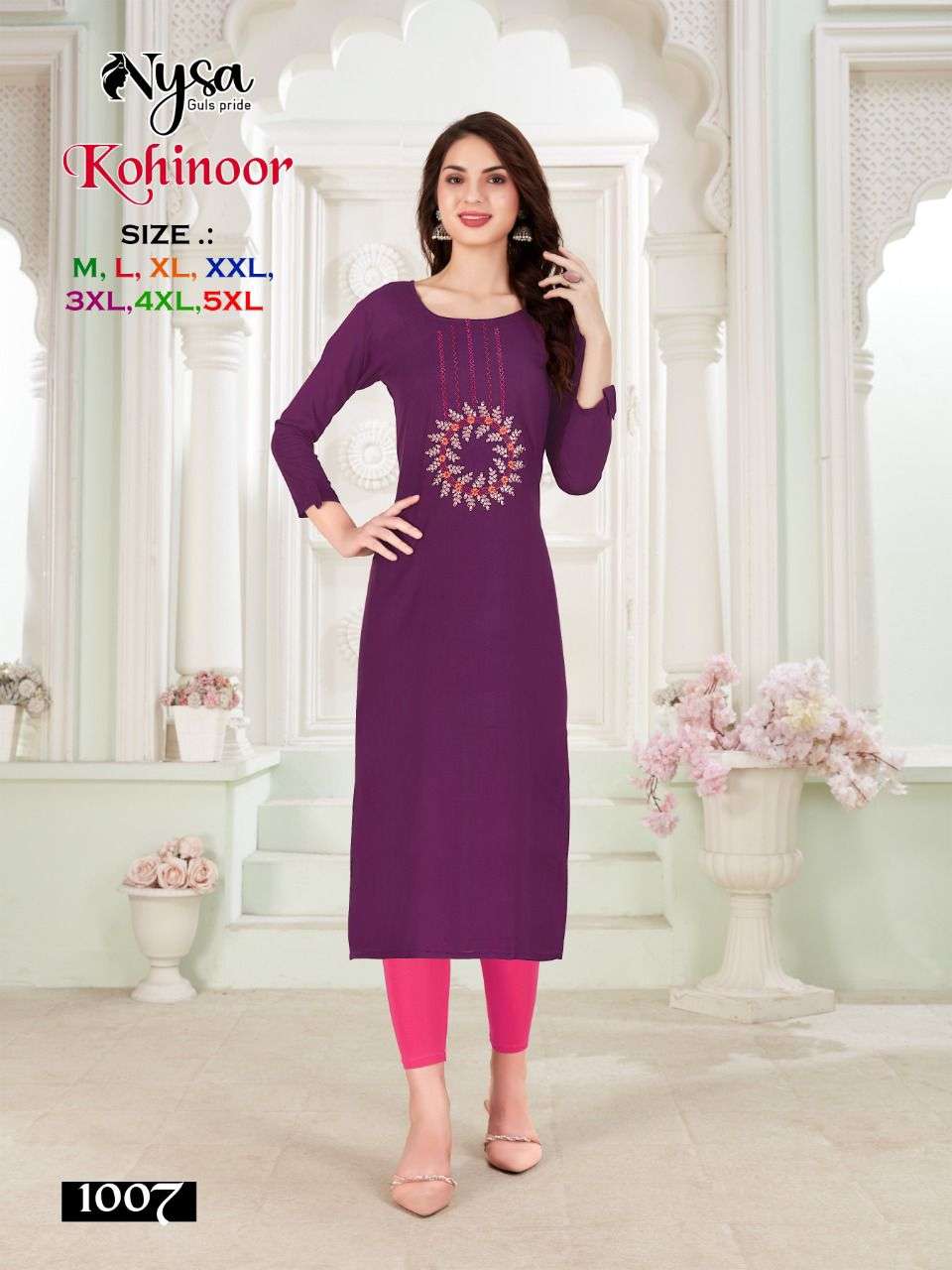 KOHINOOR BY NYSA 1001 TO 1008 SERIES BEAUTIFUL STYLISH FANCY COLORFUL CASUAL WEAR & ETHNIC WEAR RAYON KURTIS AT WHOLESALE PRICE