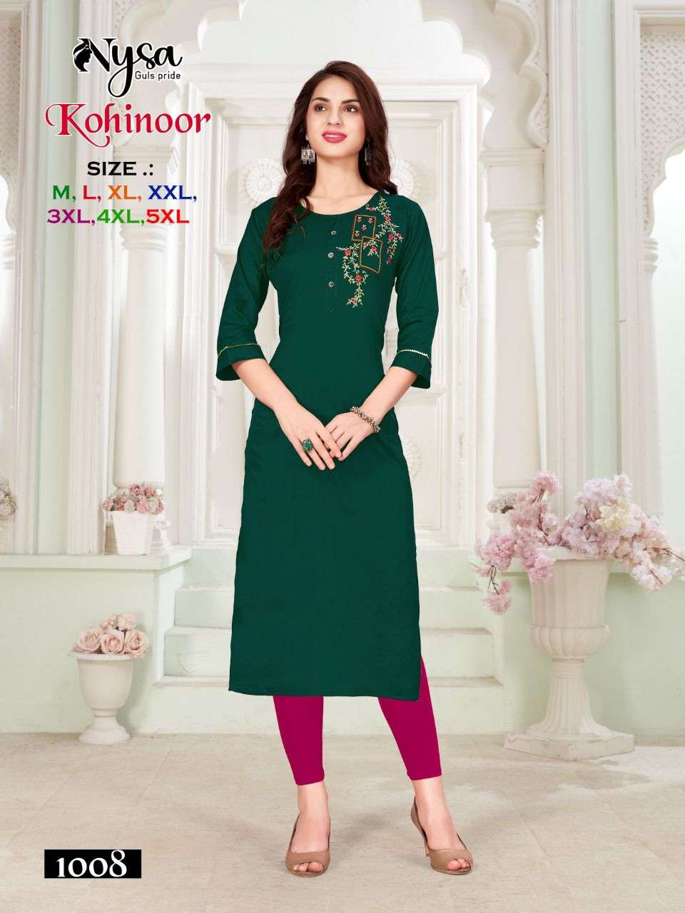 KOHINOOR BY NYSA 1001 TO 1008 SERIES BEAUTIFUL STYLISH FANCY COLORFUL CASUAL WEAR & ETHNIC WEAR RAYON KURTIS AT WHOLESALE PRICE