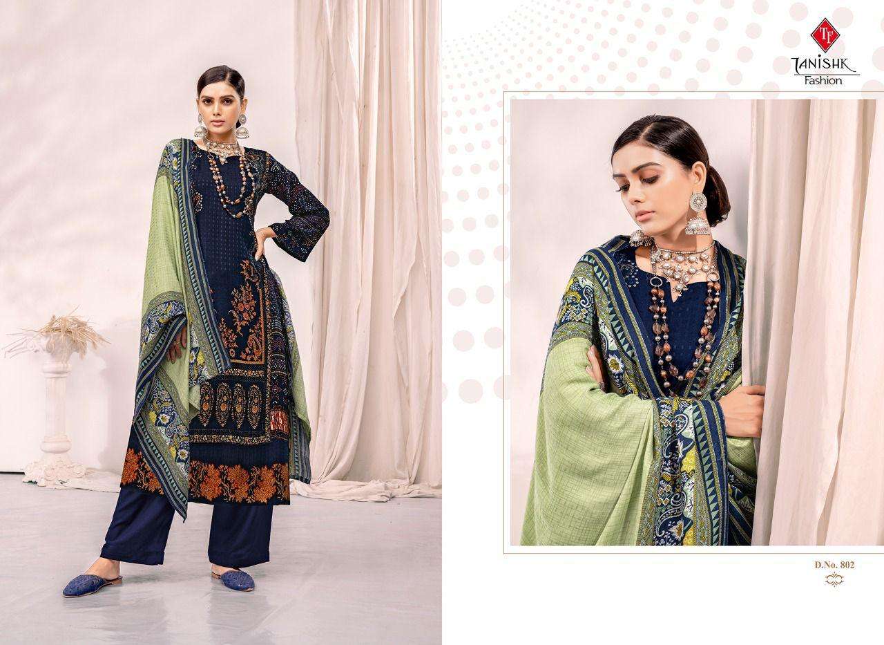 GULBAHAR PASHMINA BY TANISHK FASHION 801 TO 808 SERIES INDIAN SUITS BEAUTIFUL FANCY COLORFUL STYLISH PARTY WEAR & OCCASIONAL WEAR PASHMINA PRINT DRESSES AT WHOLESALE PRICE