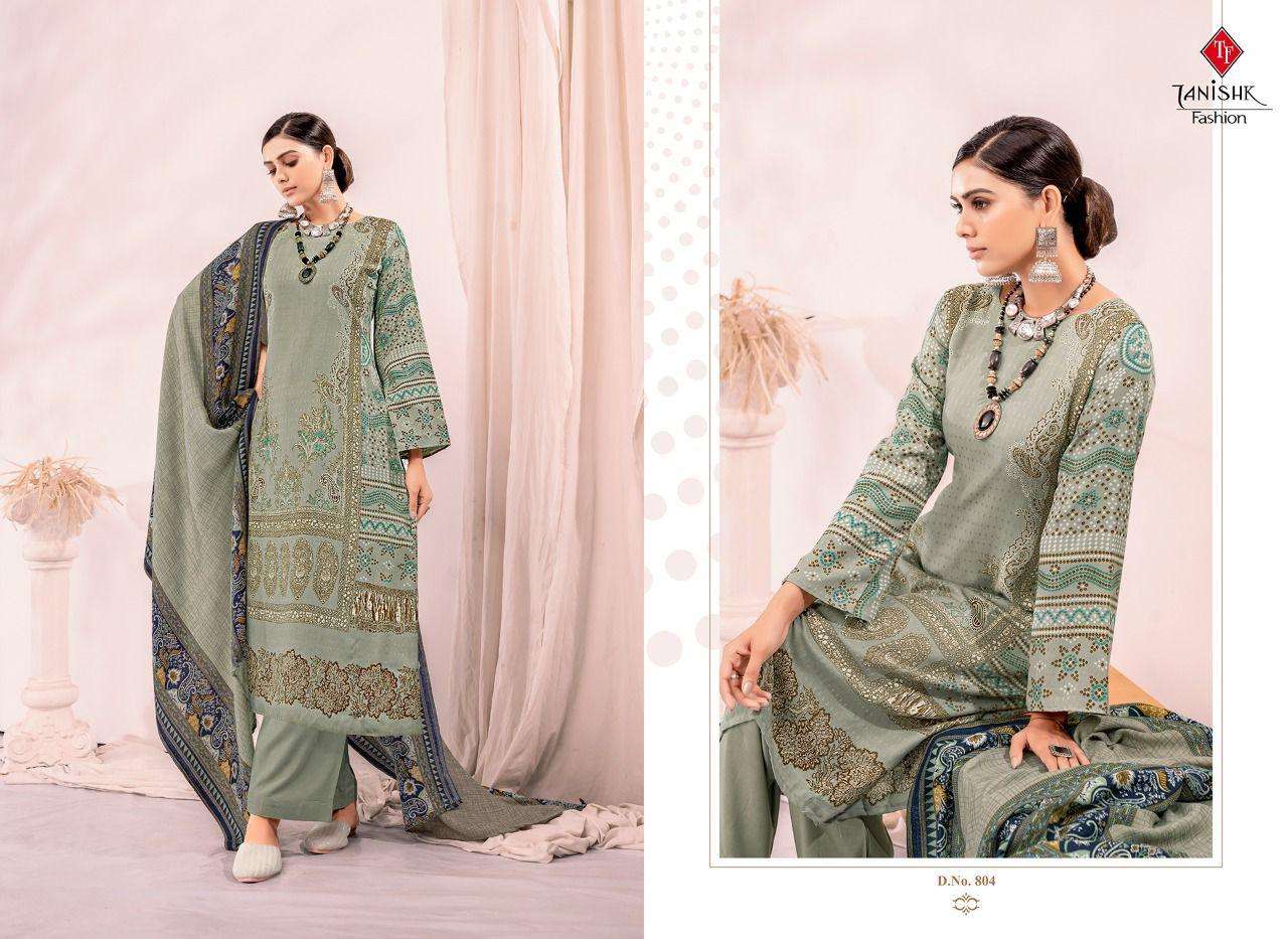 GULBAHAR PASHMINA BY TANISHK FASHION 801 TO 808 SERIES INDIAN SUITS BEAUTIFUL FANCY COLORFUL STYLISH PARTY WEAR & OCCASIONAL WEAR PASHMINA PRINT DRESSES AT WHOLESALE PRICE