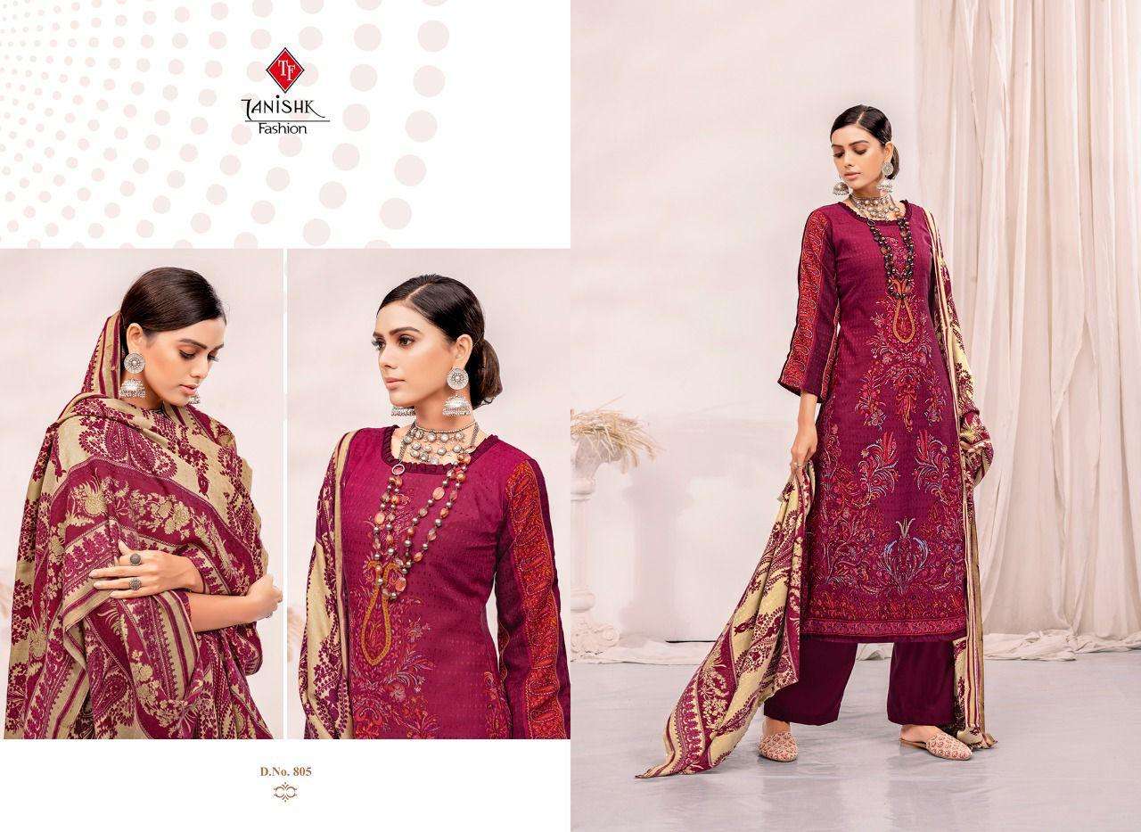 GULBAHAR PASHMINA BY TANISHK FASHION 801 TO 808 SERIES INDIAN SUITS BEAUTIFUL FANCY COLORFUL STYLISH PARTY WEAR & OCCASIONAL WEAR PASHMINA PRINT DRESSES AT WHOLESALE PRICE
