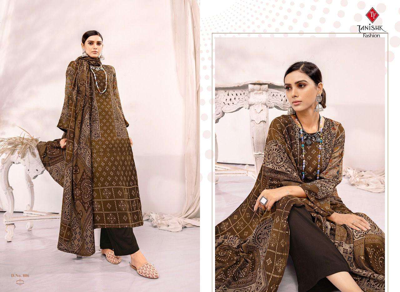 GULBAHAR PASHMINA BY TANISHK FASHION 801 TO 808 SERIES INDIAN SUITS BEAUTIFUL FANCY COLORFUL STYLISH PARTY WEAR & OCCASIONAL WEAR PASHMINA PRINT DRESSES AT WHOLESALE PRICE