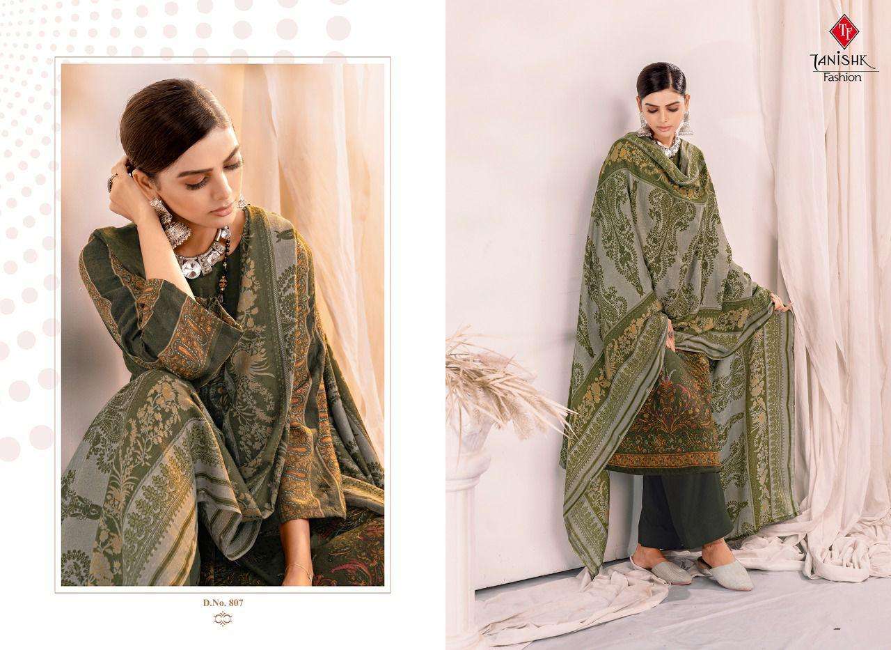 GULBAHAR PASHMINA BY TANISHK FASHION 801 TO 808 SERIES INDIAN SUITS BEAUTIFUL FANCY COLORFUL STYLISH PARTY WEAR & OCCASIONAL WEAR PASHMINA PRINT DRESSES AT WHOLESALE PRICE