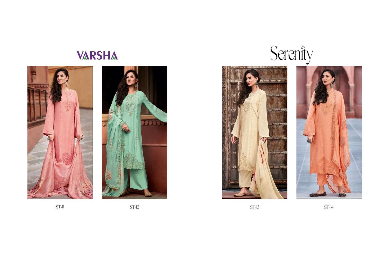 Serenity By Varsha 41 To 44 Series Beautiful Stylish Suits Fancy Colorful Casual Wear & Ethnic Wear & Ready To Wear Viscose Muslin Dresses At Wholesale Price