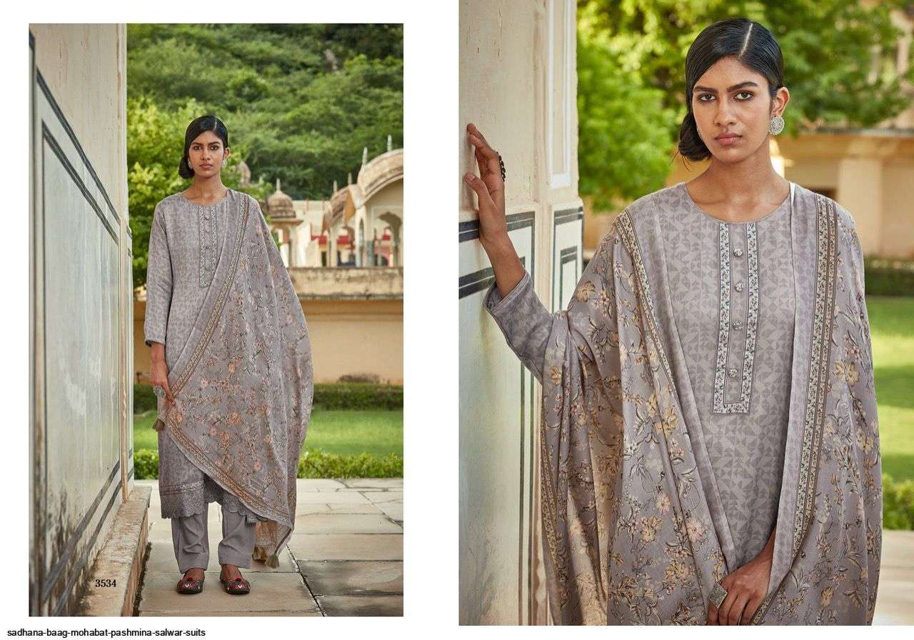 BAAG E MOHABBAT BY SADHANA FASHION 3526 TO 3535 SERIES INDIAN SUITS BEAUTIFUL FANCY COLORFUL STYLISH PARTY WEAR & OCCASIONAL WEAR PURE PASHMINA DRESSES AT WHOLESALE PRICE