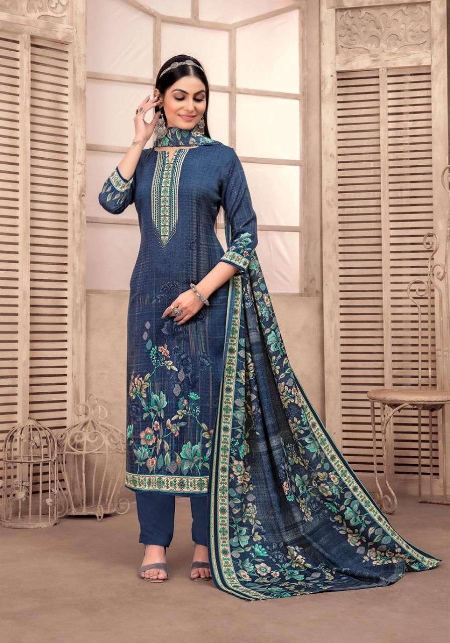 JUBAIDA VOL-8 BY SHIV GORI SILK MILLS 8001 TO 8010 SERIES INDIAN SUITS BEAUTIFUL FANCY COLORFUL STYLISH PARTY WEAR & OCCASIONAL WEAR KASHMIRI PRINT DRESSES AT WHOLESALE PRICE