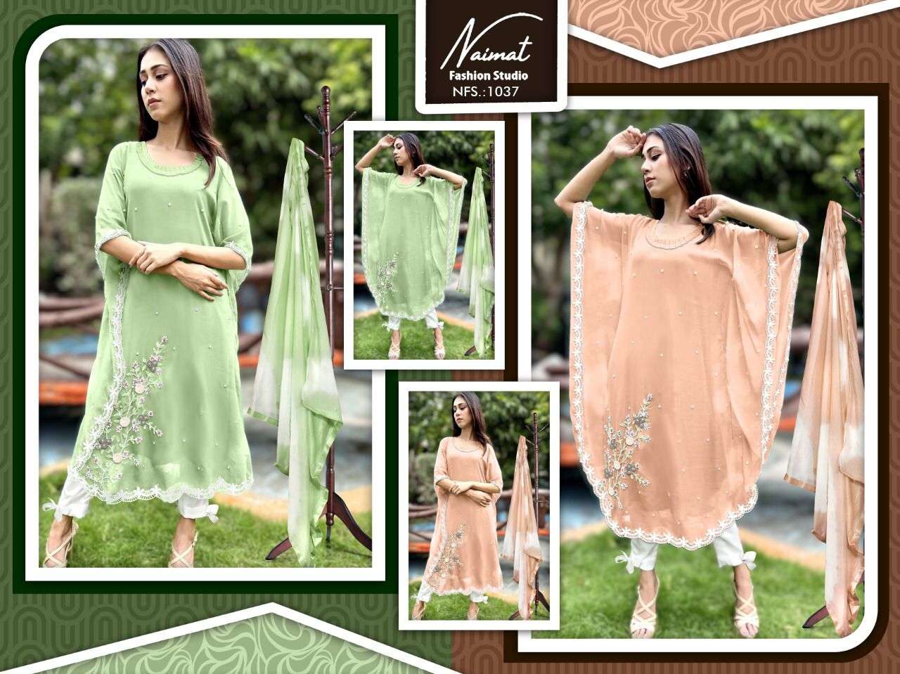 NAIMAT 1037 COLOURS BY NAIMAT FASHION HUB 1037-A TO 1037-B SERIES BEAUTIFUL PAKISTANI SUITS STYLISH COLORFUL FANCY CASUAL WEAR & ETHNIC WEAR PURE GEORGETTE EMBROIDERED DRESSES AT WHOLESALE PRICE
