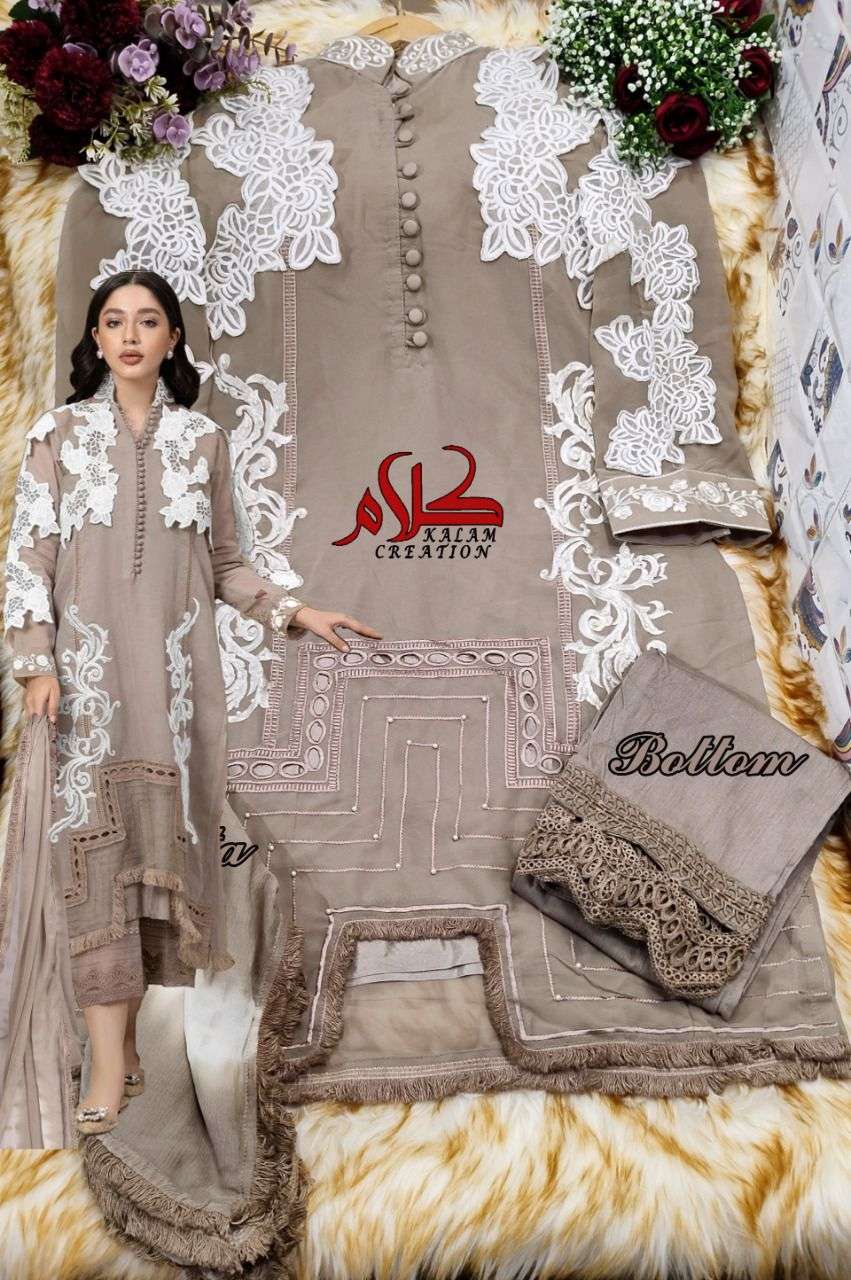 Kalam Hit Design 1114 By Kalam Creation Beautiful Pakistani Suits Colorful Stylish Fancy Casual Wear & Ethnic Wear Faux Georgette Dresses At Wholesale Price